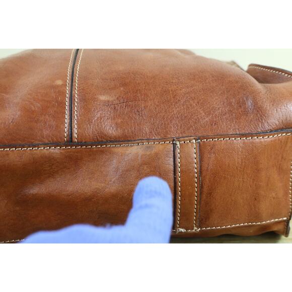 Patricia Nash Bag Brown Leather Rodano Satchel Large Shoulder Bag - Picture 15 of 16